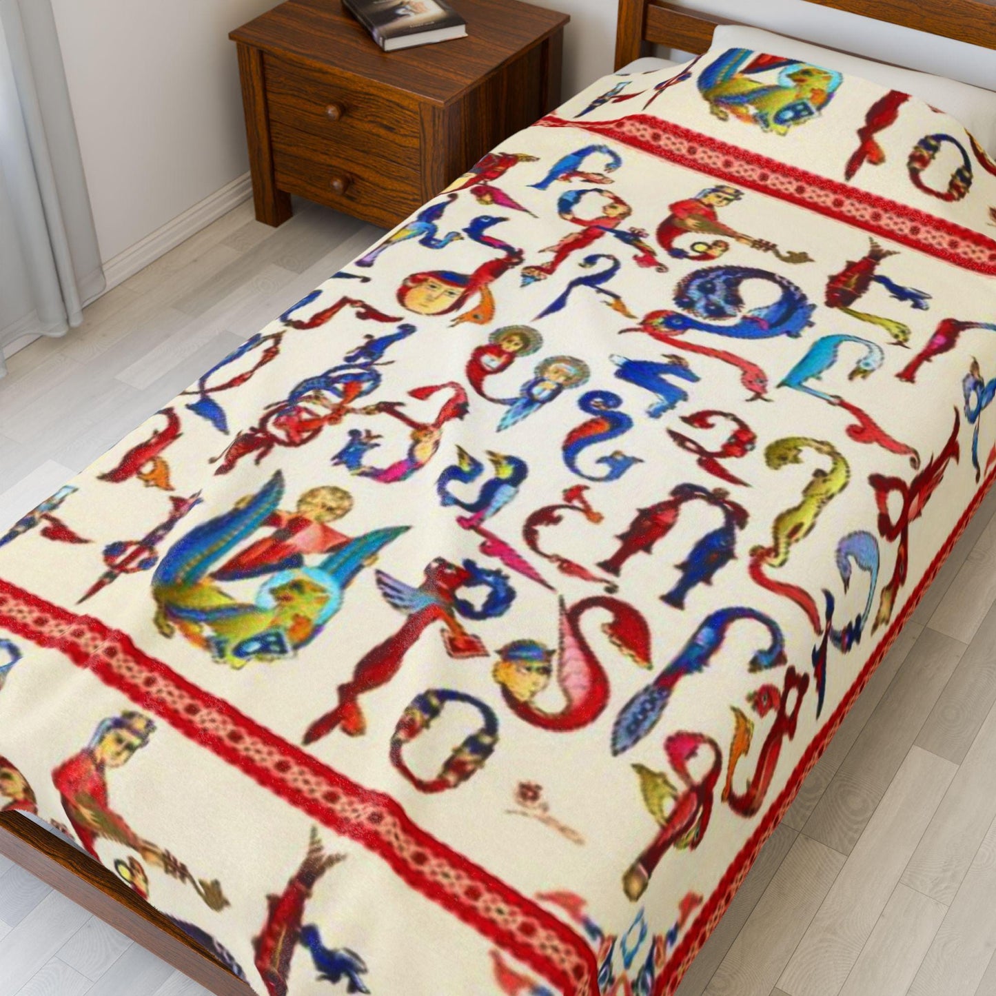 Modern Geometric woven blanket with geometric pattern styled for layered home decor