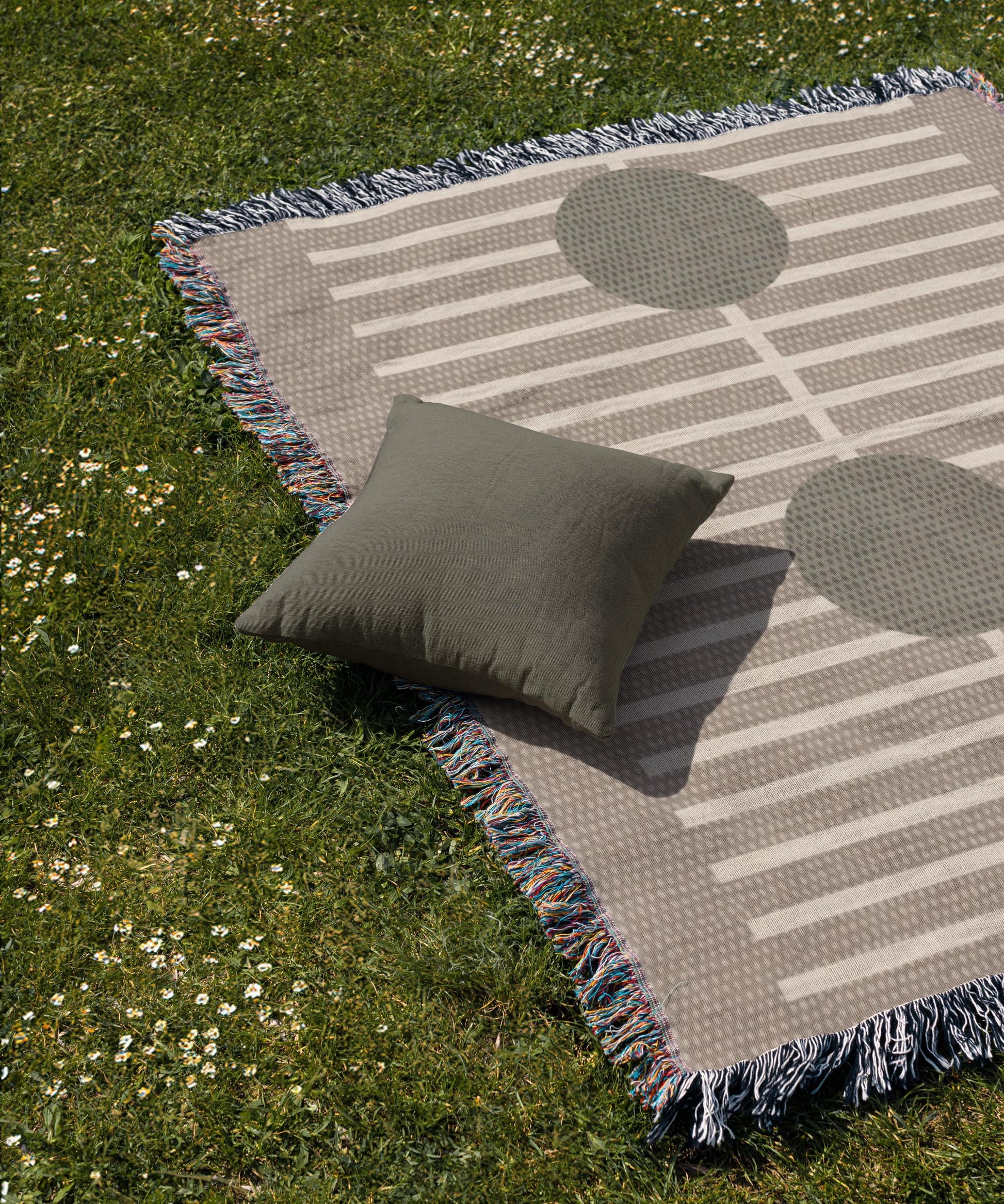 Minimalist Bedding Set - Modern Home Decor Cotton Throw Blanket & Accent Pillow