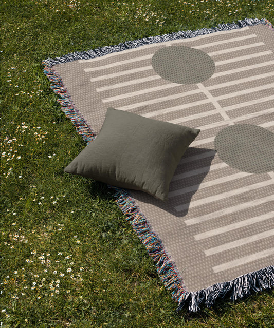 Minimalist Bedding Set - Modern Home Decor Cotton Throw Blanket & Accent Pillow