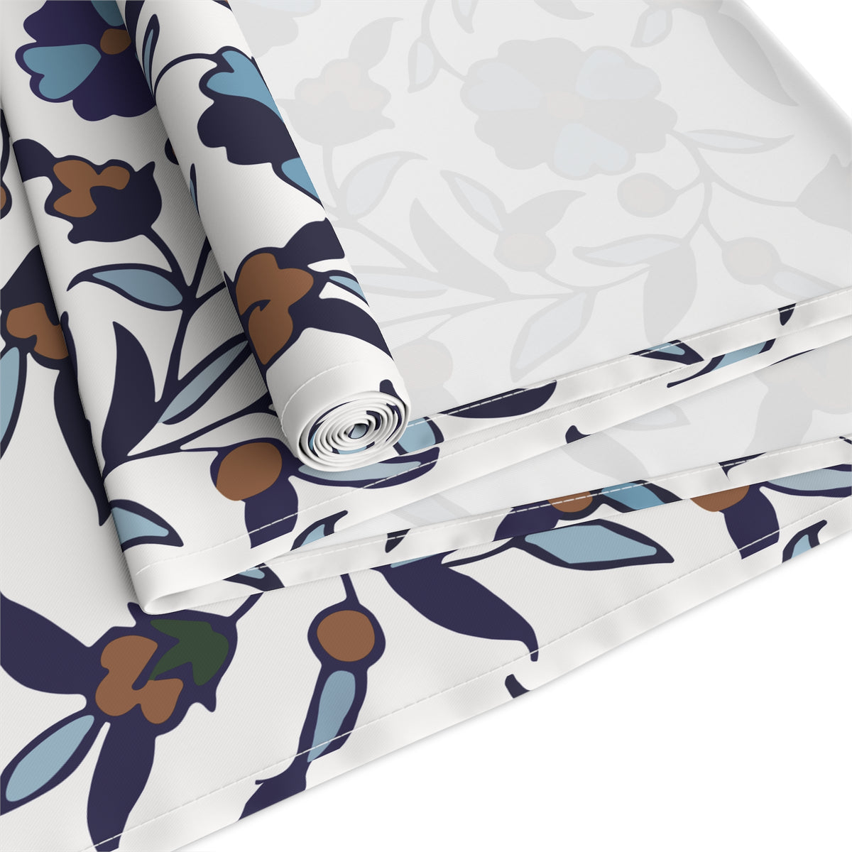 Cream Armenian Iznik poppy table runner shown on a dining table