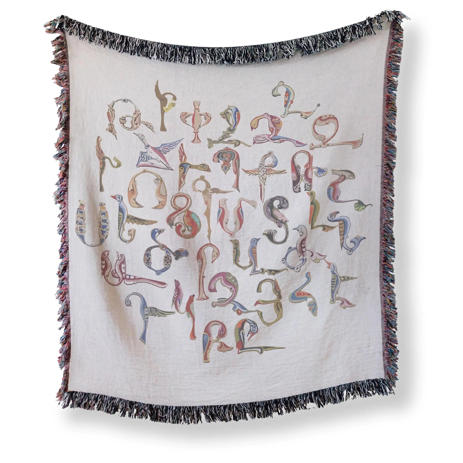 Armenian Heritage Blanket – Cozy Woven Cotton Throw with Haykakan Bird Design