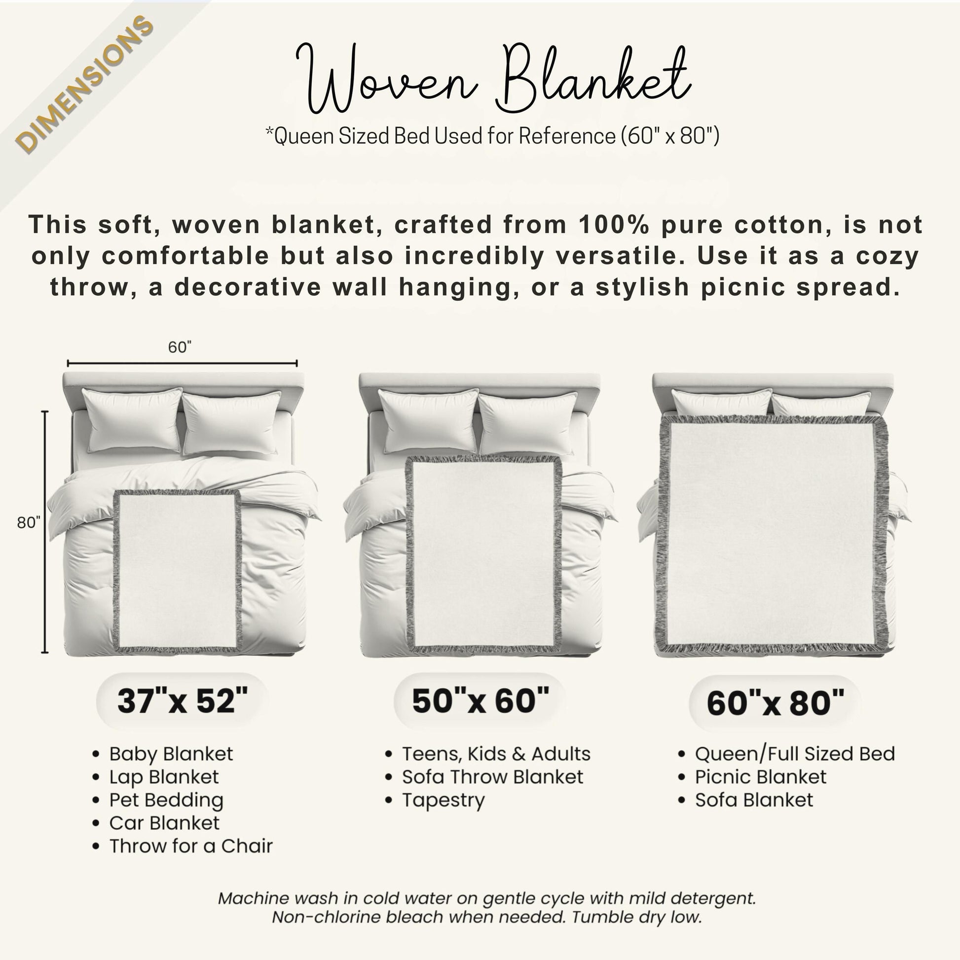Persian Rug Pillow Blanket - Cotton Throw Blanket & Decorative Cushion Cover | Boho Living Room Decor