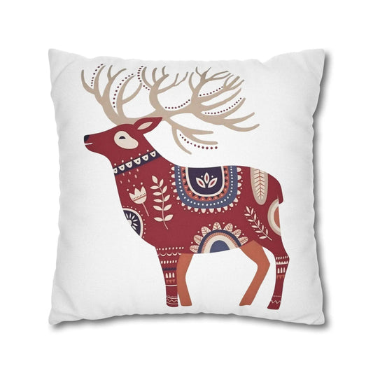 Scandinavian Reindeer Pillow | Nordic Pillow Cover - Cozy Winter Cushion