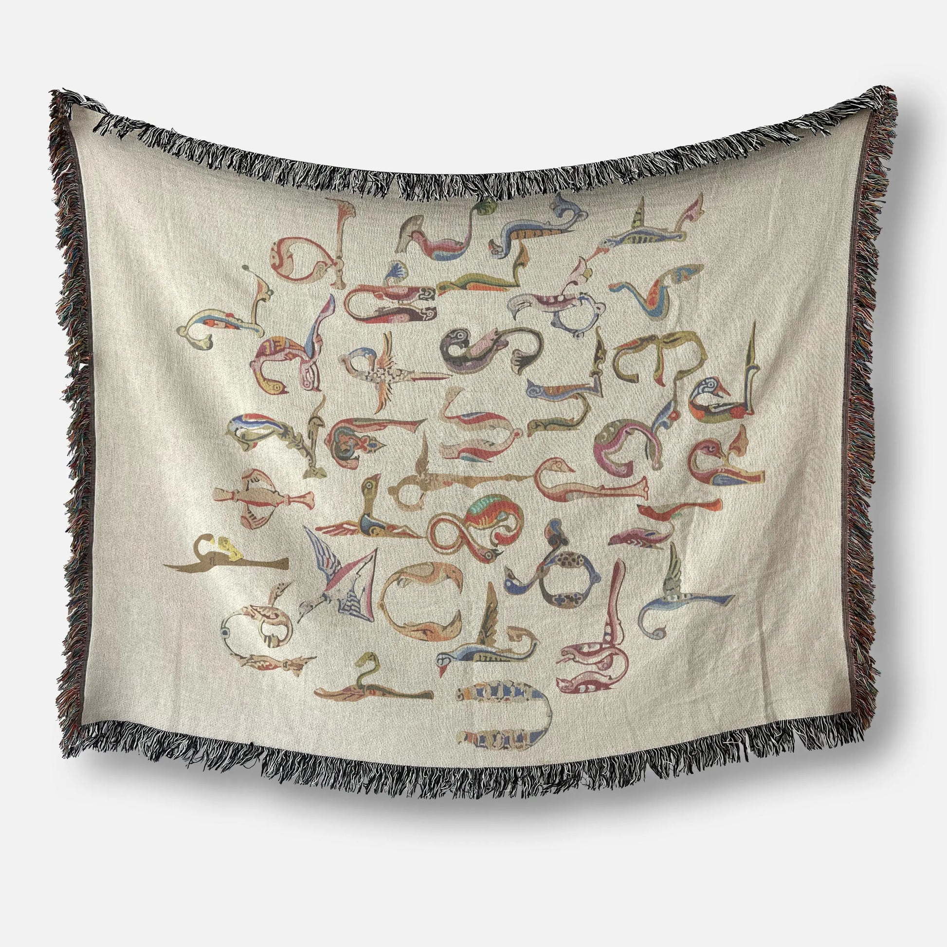 Armenian Heritage Blanket – Cozy Woven Cotton Throw with Haykakan Bird Design