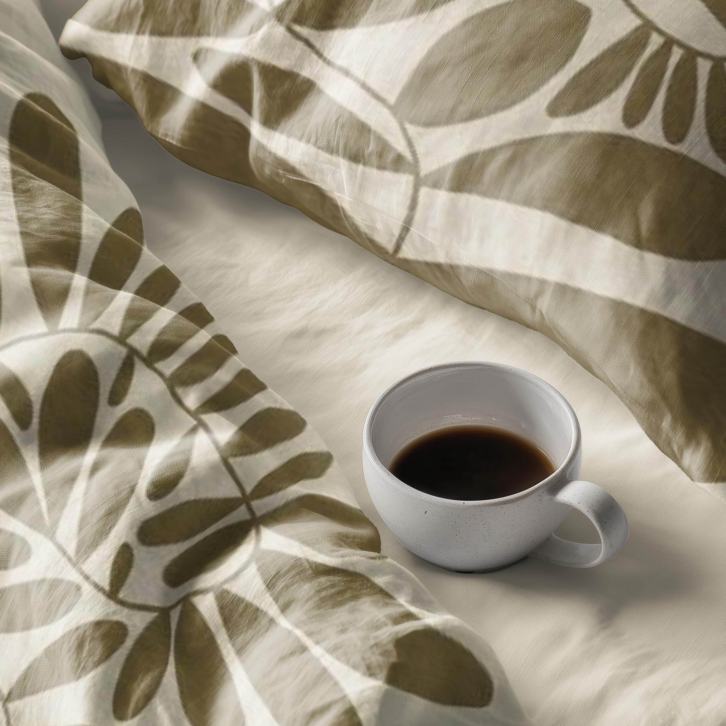 Mid Century Modern Bedding - Linden Tree Pattern Duvet Cover Set with Lime Tree Design - timelessbohochic.com