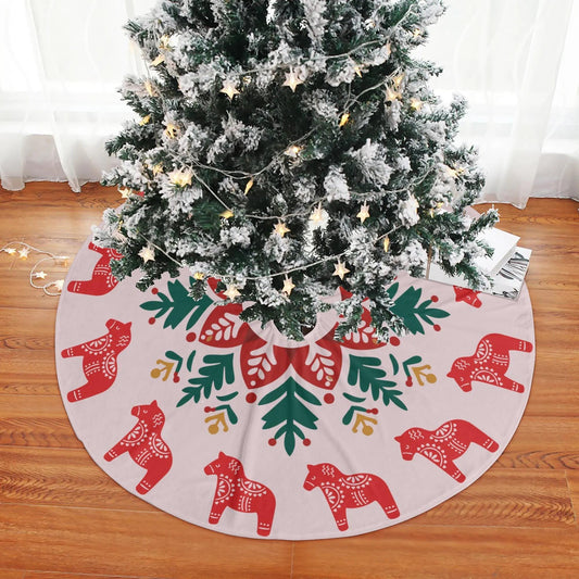 Scandi Dala Horse Skirt – Nordic Christmas Decor | Cozy Holiday Accent Tree Skirt