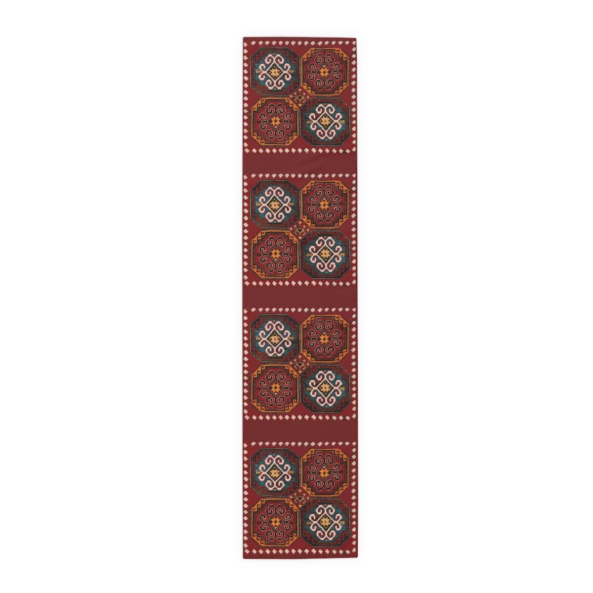 Anatolian Kilim Table Runner – Turkish Pattern Decor | Boho Home Table Accent
