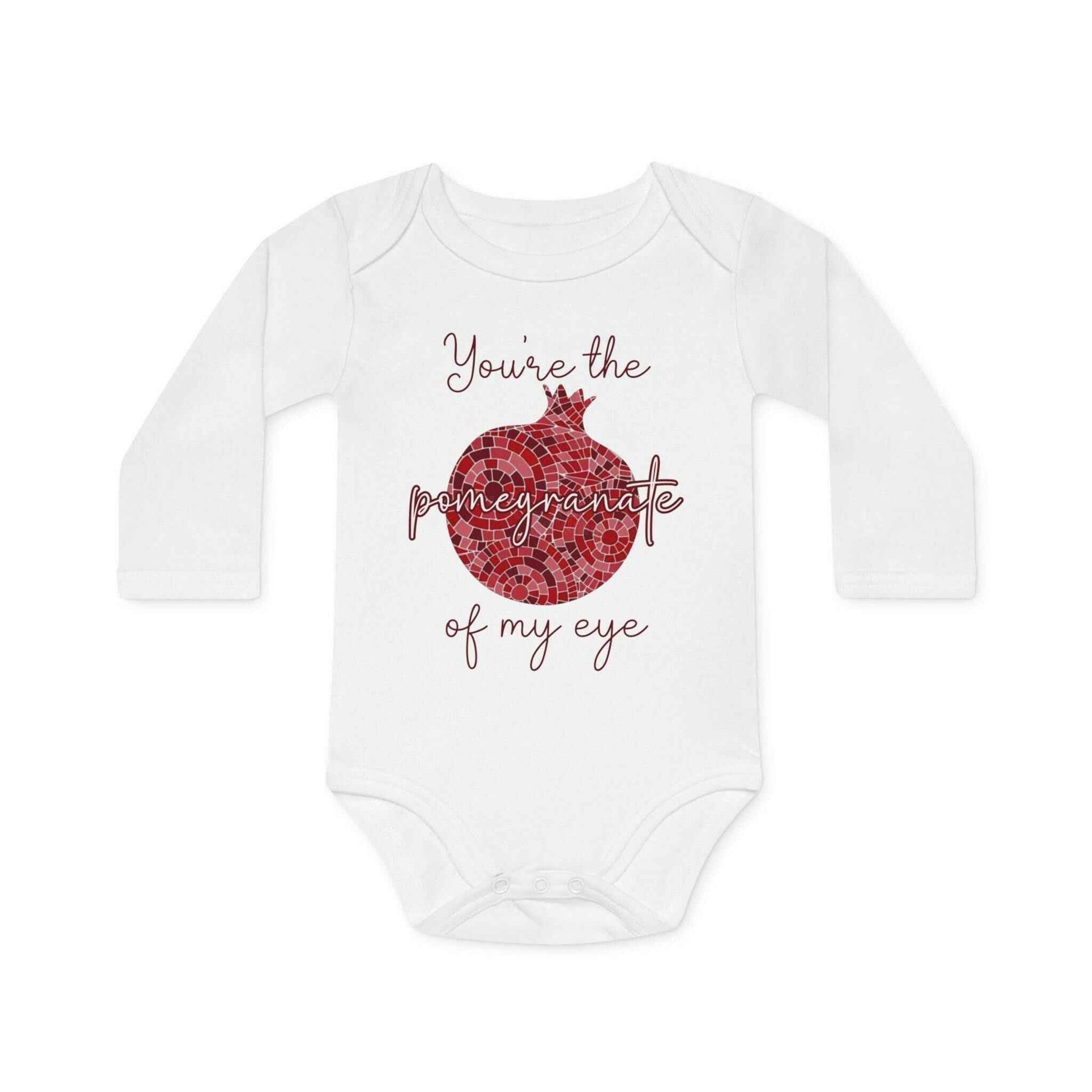 Armenian Baby Bodysuit – Organic Cotton Baby Romper With Pomegranate Design - timelessbohochic.com