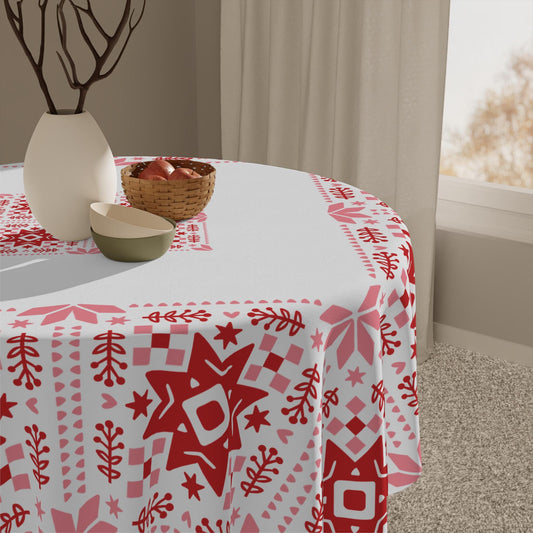 Scandinavian Star Tablecloth - Nordic Holiday Table Cover | Cozy Winter Decor