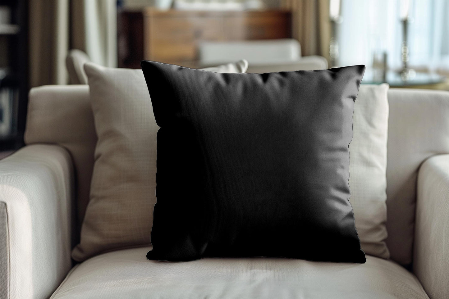 Scandinavian Inspired pillow cover with geometric pattern styled on a sofa or bed