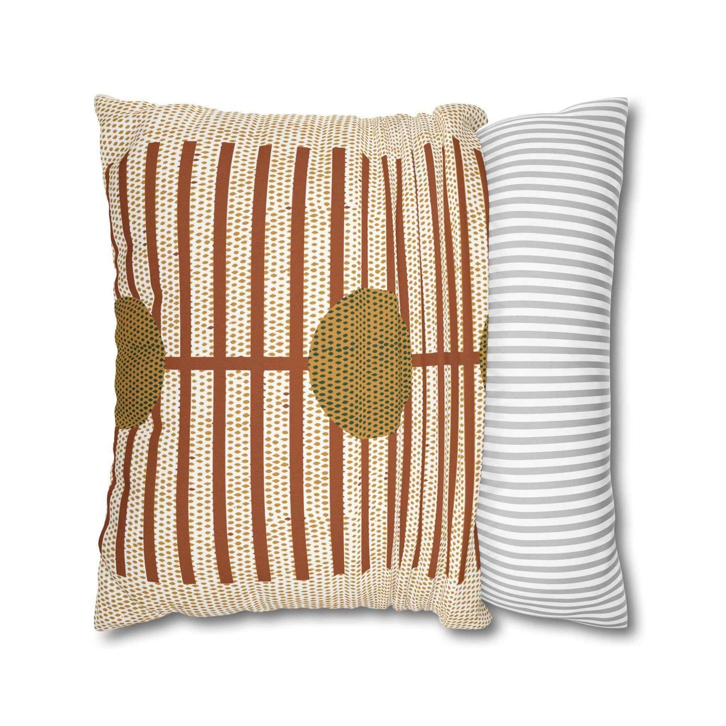 Scandinavian Inspired pillow cover with geometric pattern styled on a sofa or bed