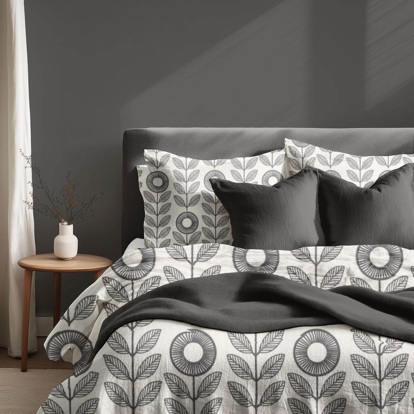 Floral Bedding Set - Sunflower Duvet Cover & Pillowcases | Soft Breathable 3 Piece Bedspread - timelessbohochic.com