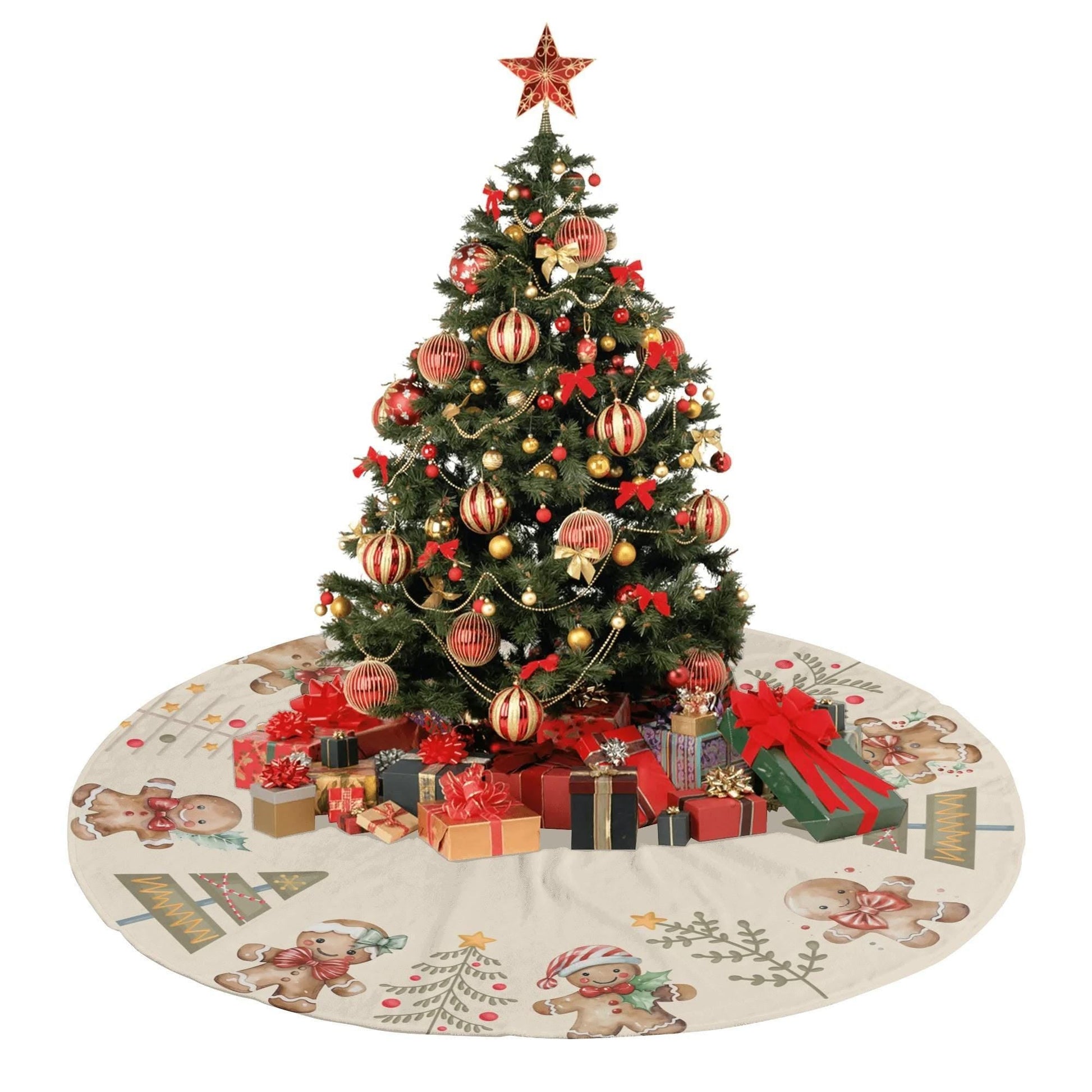 Nordic Tree Skirt - Elegant Christmas Tree Decor | Cozy Scandinavian Holiday Skirt