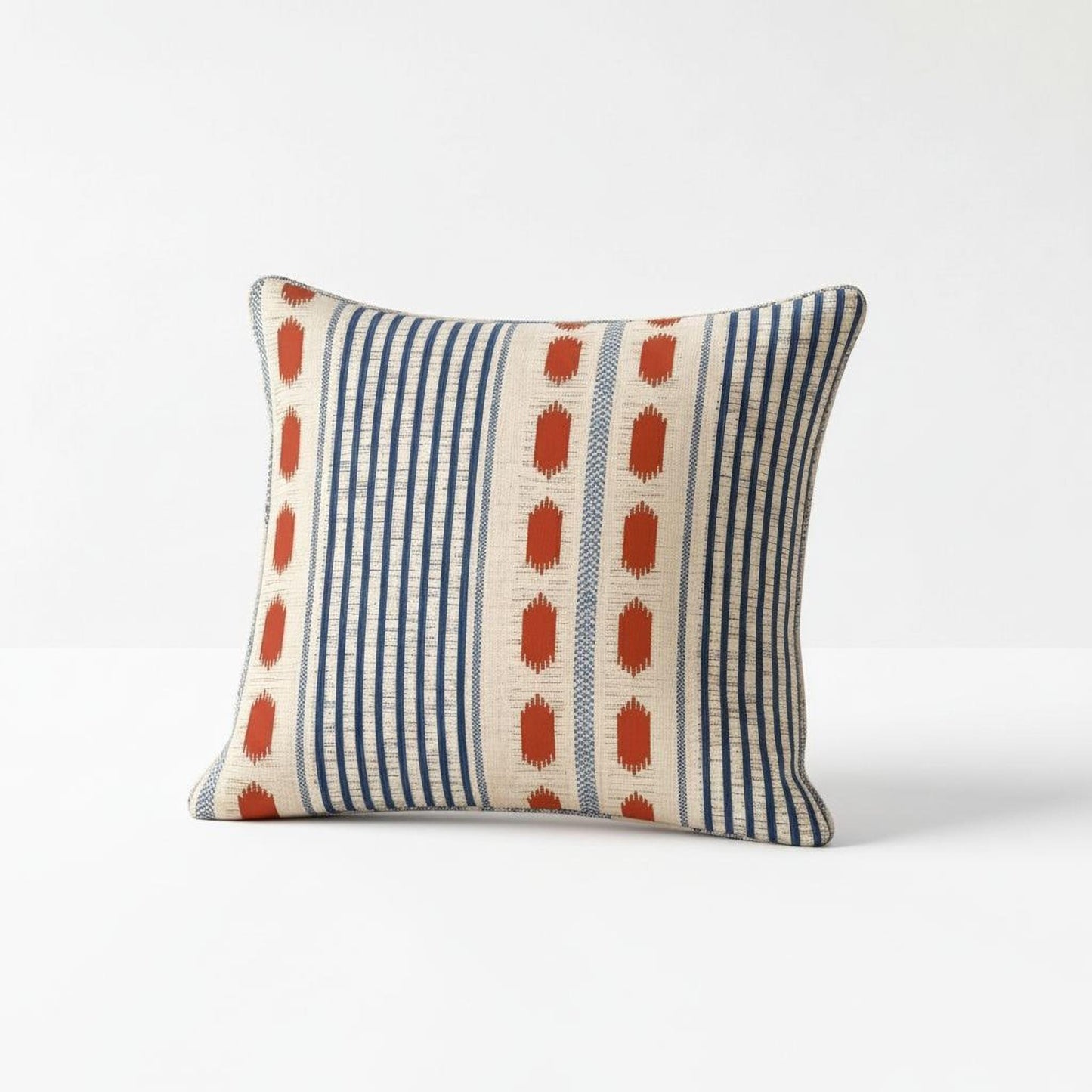 Modern Geometric pillow cover with geometric pattern styled on a sofa or bed
