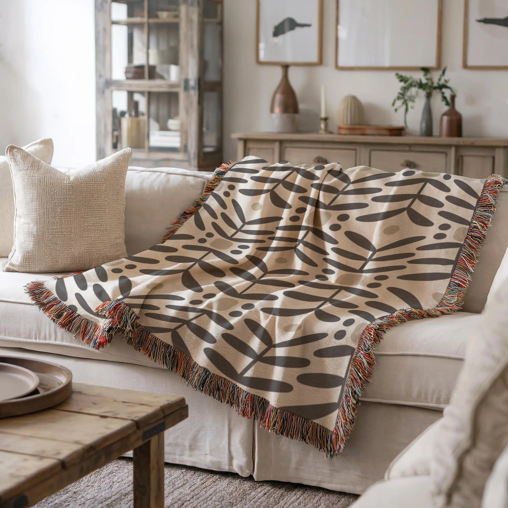 Minimalist Bedding Set - Accent Pillow & Sofa Throw Blanket | Scandinavian Style Decor