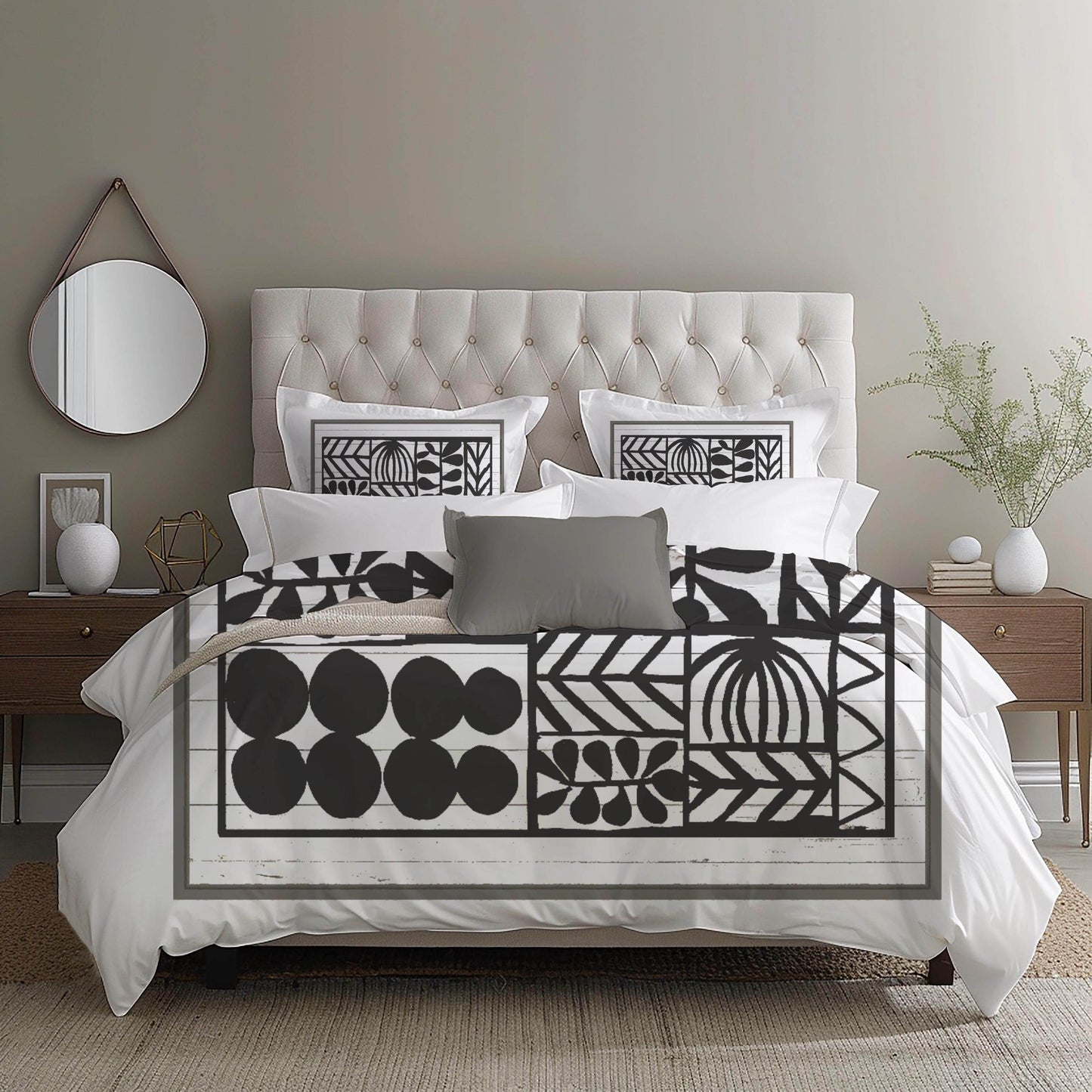 Modern Bedding Set - Geometric Duvet Cover with Zipper Closure & Stylish Pillowcases - timelessbohochic.com