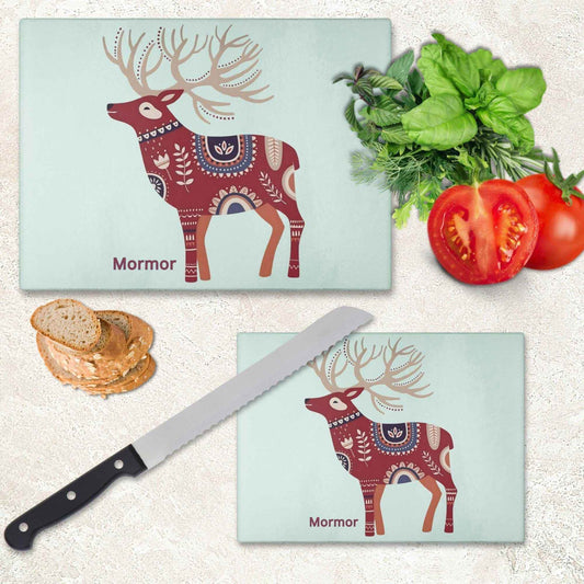 Dala Reindeer Cutting Board – Durable Glass Kitchen Accessory Gift | Scandinavian Decor - timelessbohochic.com