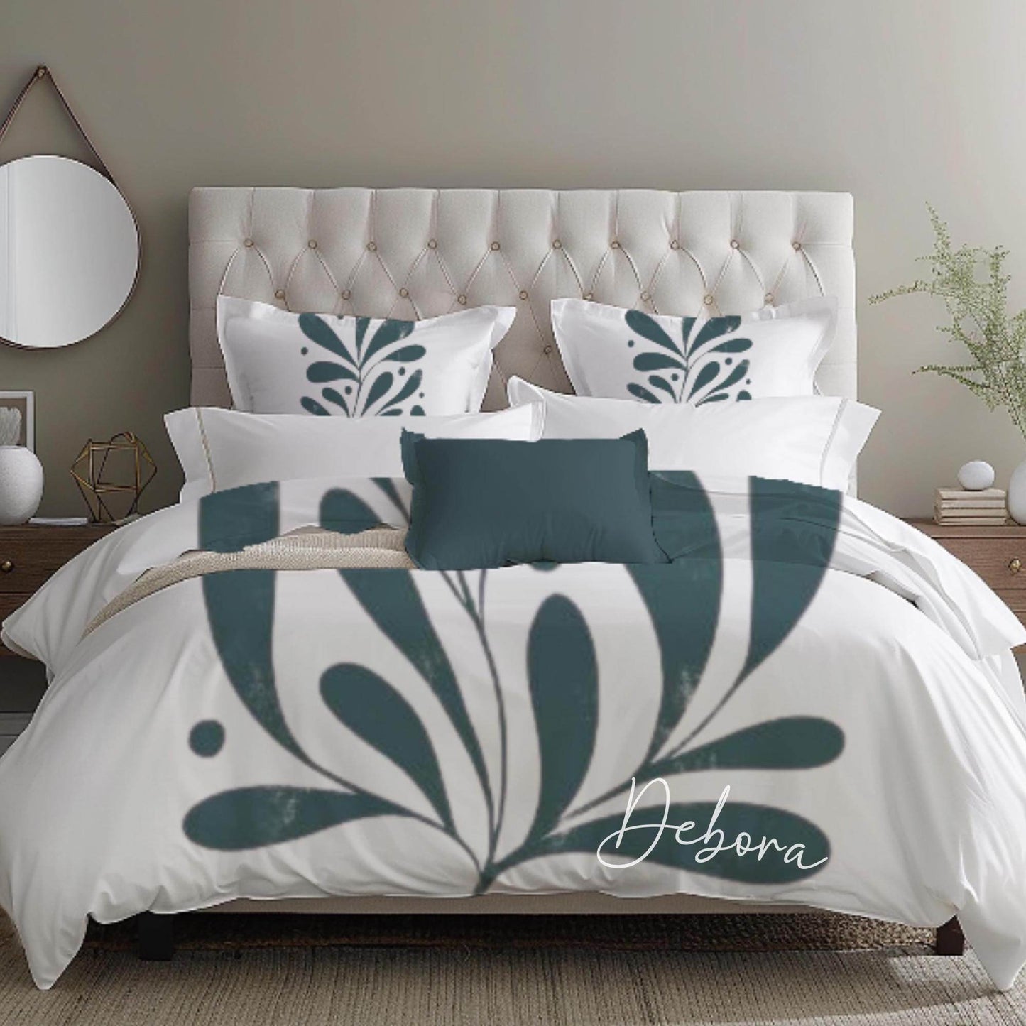 Floral Duvet Cover - Mid Century Bedding Set | Soft Breathable Polyester 3-Piece Bedspread - timelessbohochic.com