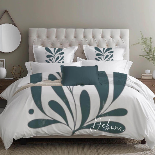 Floral Duvet Cover - Mid Century Bedding Set | Soft Breathable Polyester 3-Piece Bedspread - timelessbohochic.com