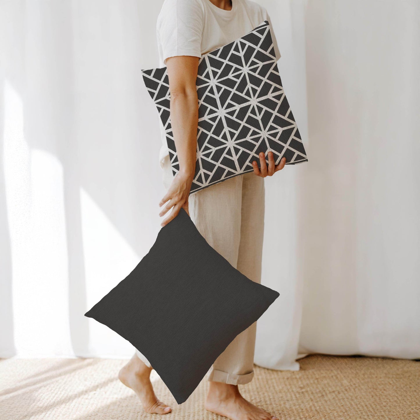 Modern Throw Pillow - Geometric Pattern Cushion | Double Sided Cotton Sofa Cushion - timelessbohochic.com