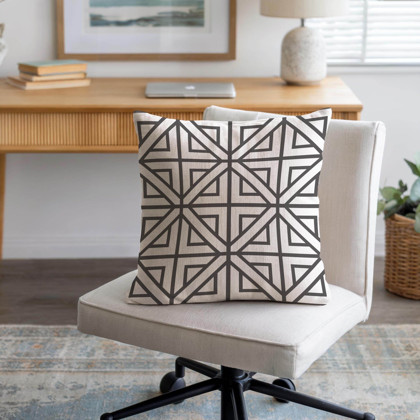 Geometric Pillowcase - Modern Throw Pillow With Patterned Cushion Cover - timelessbohochic.com