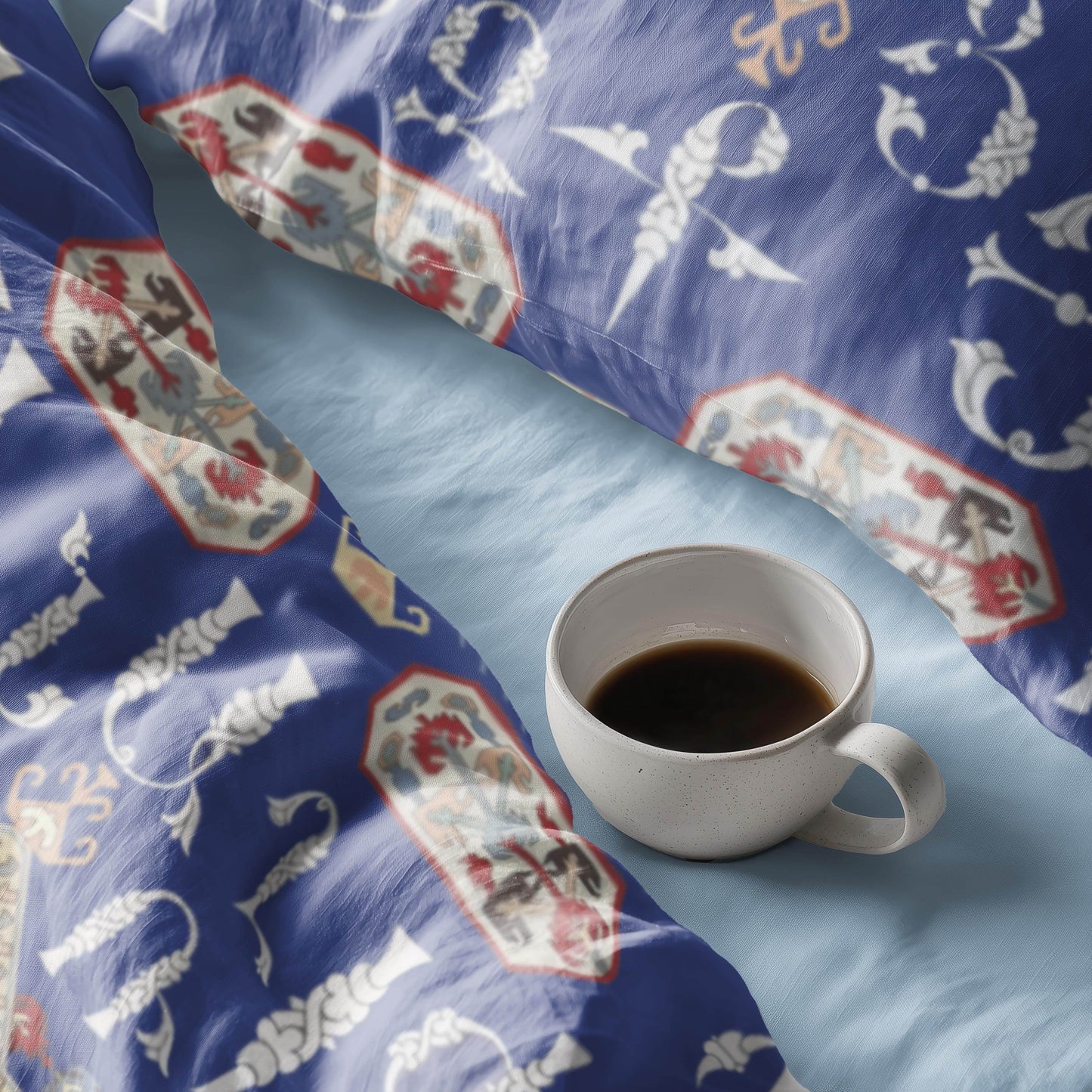 Armenian Alphabet Duvet - Personalized Ethnic Bedding Set with Haykakan Pattern & Custom Pillowcases - timelessbohochic.com