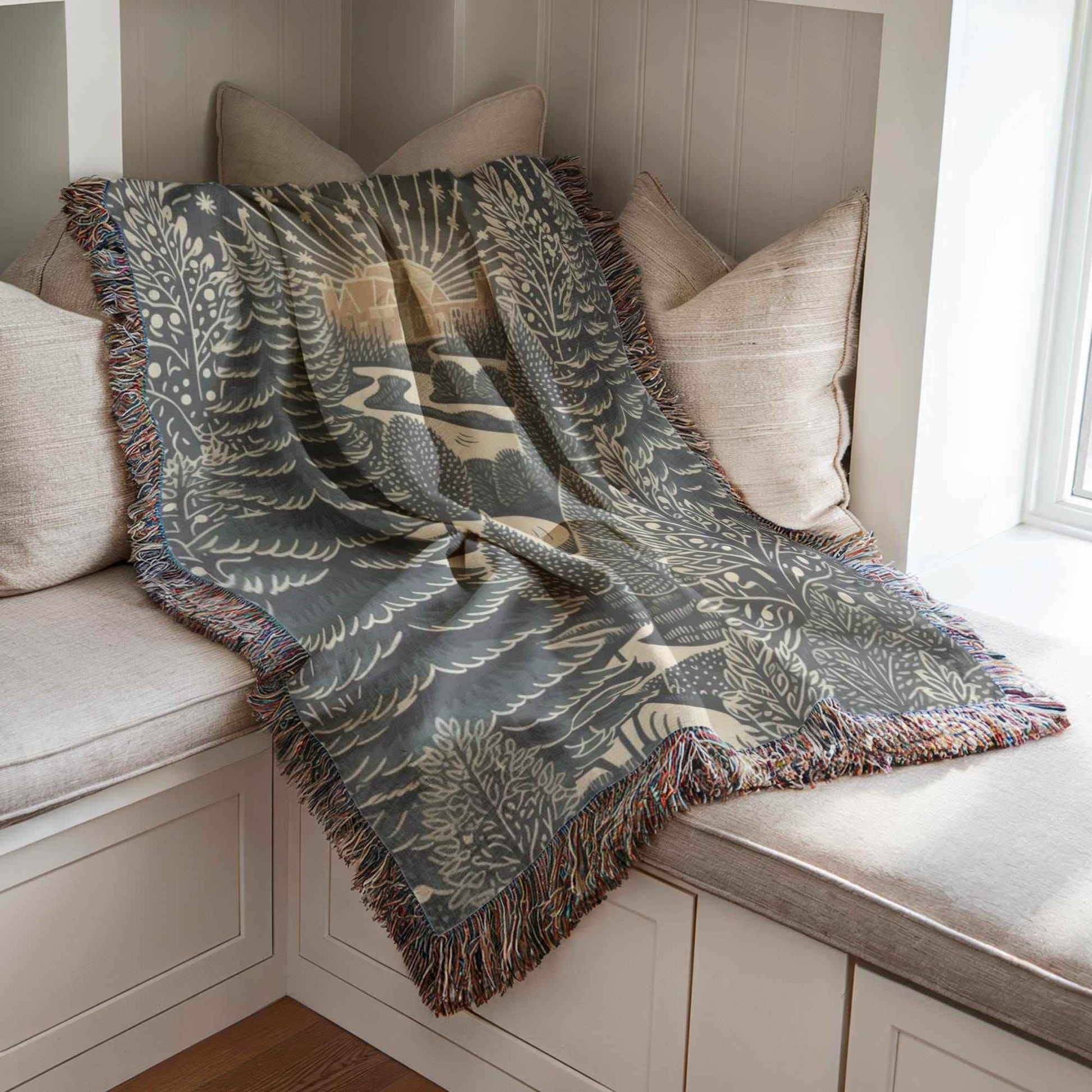 Holiday Woven Blanket – Cozy Cabin Throw With Christmas Tree Design, 3 Sizes - timelessbohochic.com