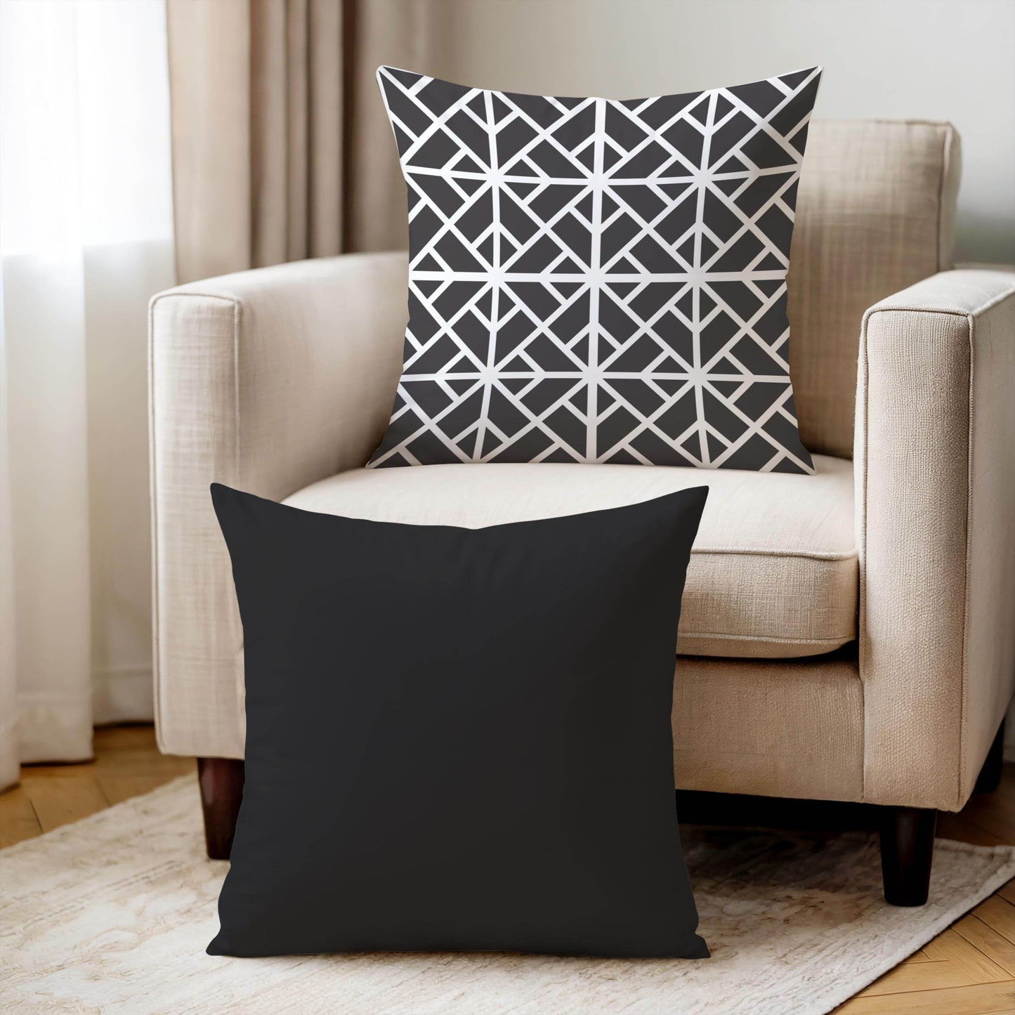 Modern Throw Pillow - Geometric Pattern Cushion | Double Sided Cotton Sofa Cushion - timelessbohochic.com