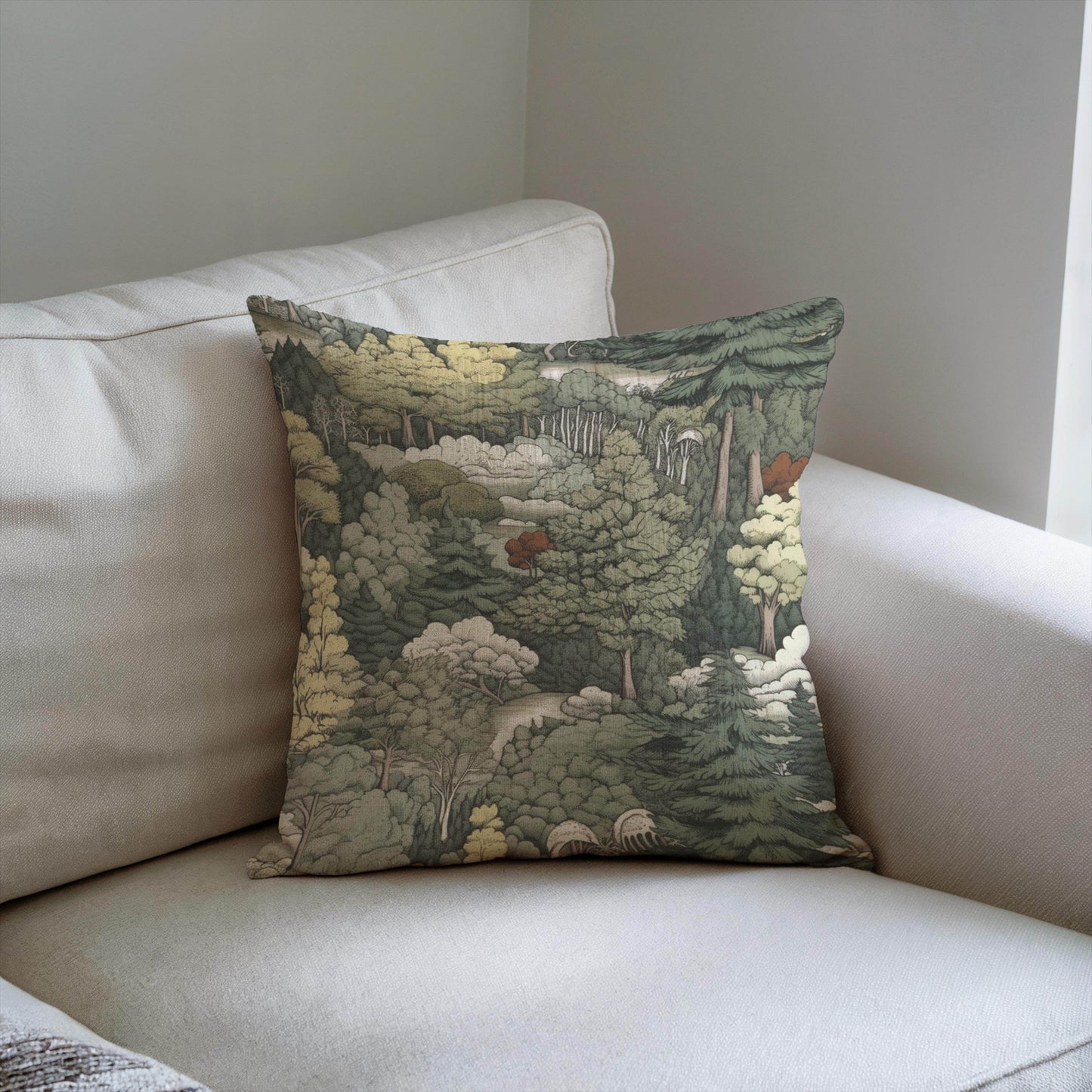 French Tapestry Pillow - Classic Aubusson Pattern Cotton Throw Pillow with Soft Polyester Filling - timelessbohochic.com