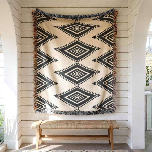 Boho Cotton Tapestry – Southwestern Tribal Decor | Soft Durable Cotton Throw - timelessbohochic.com