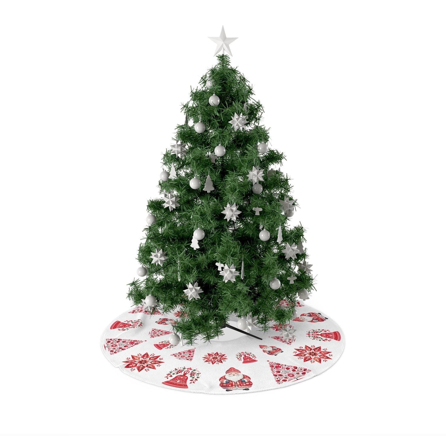 Nordic Christmas Tree Skirt – Scandinavian Holiday Decor | Cozy Fleece Skirt