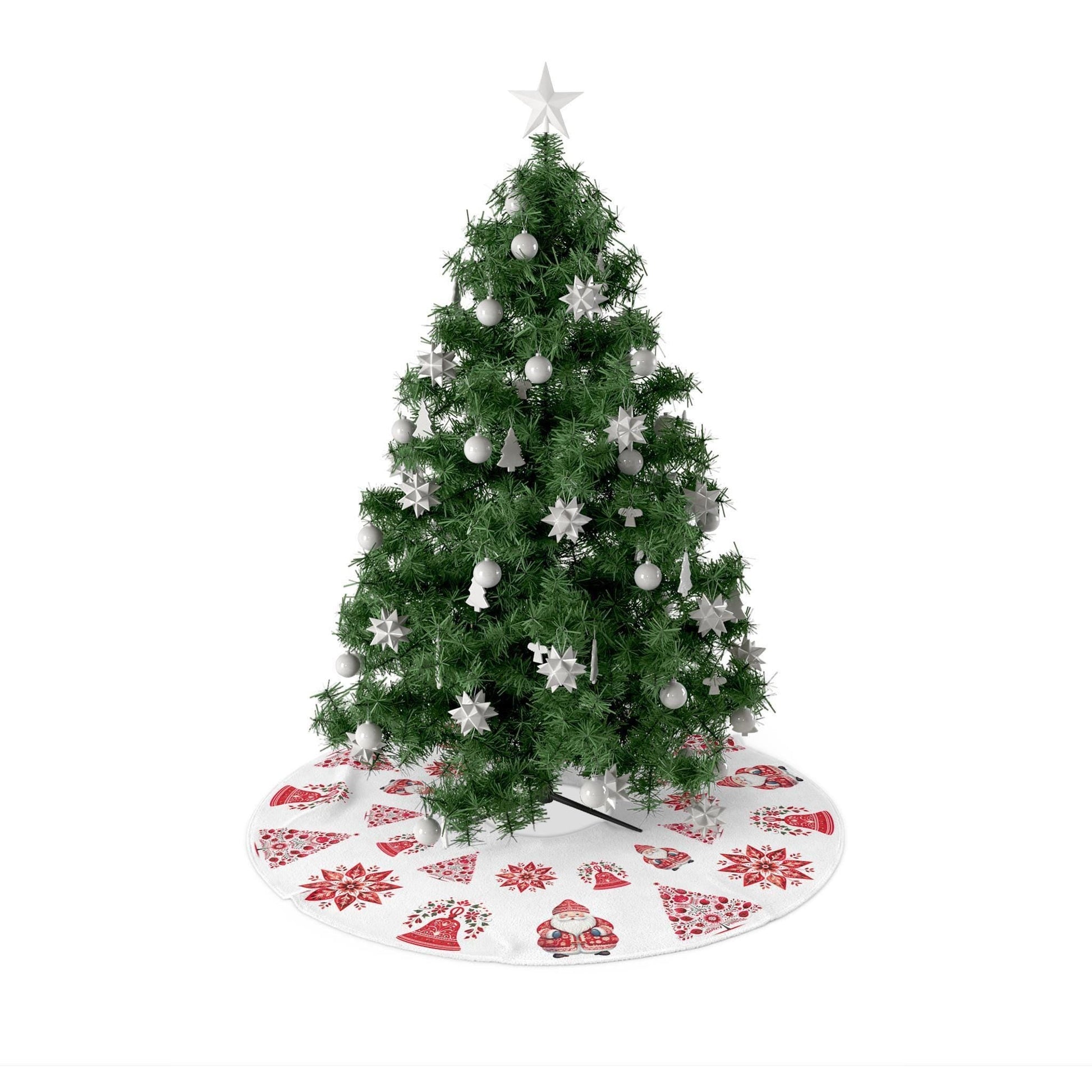 Nordic Christmas Tree Skirt – Scandinavian Holiday Decor | Cozy Fleece Skirt