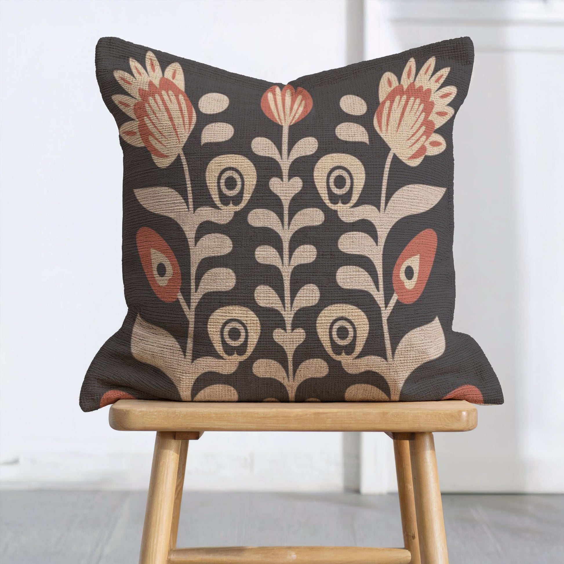 Matisse Inspired Pillow - Mid Century Cushion | Cotton Woven Floral Art Decor