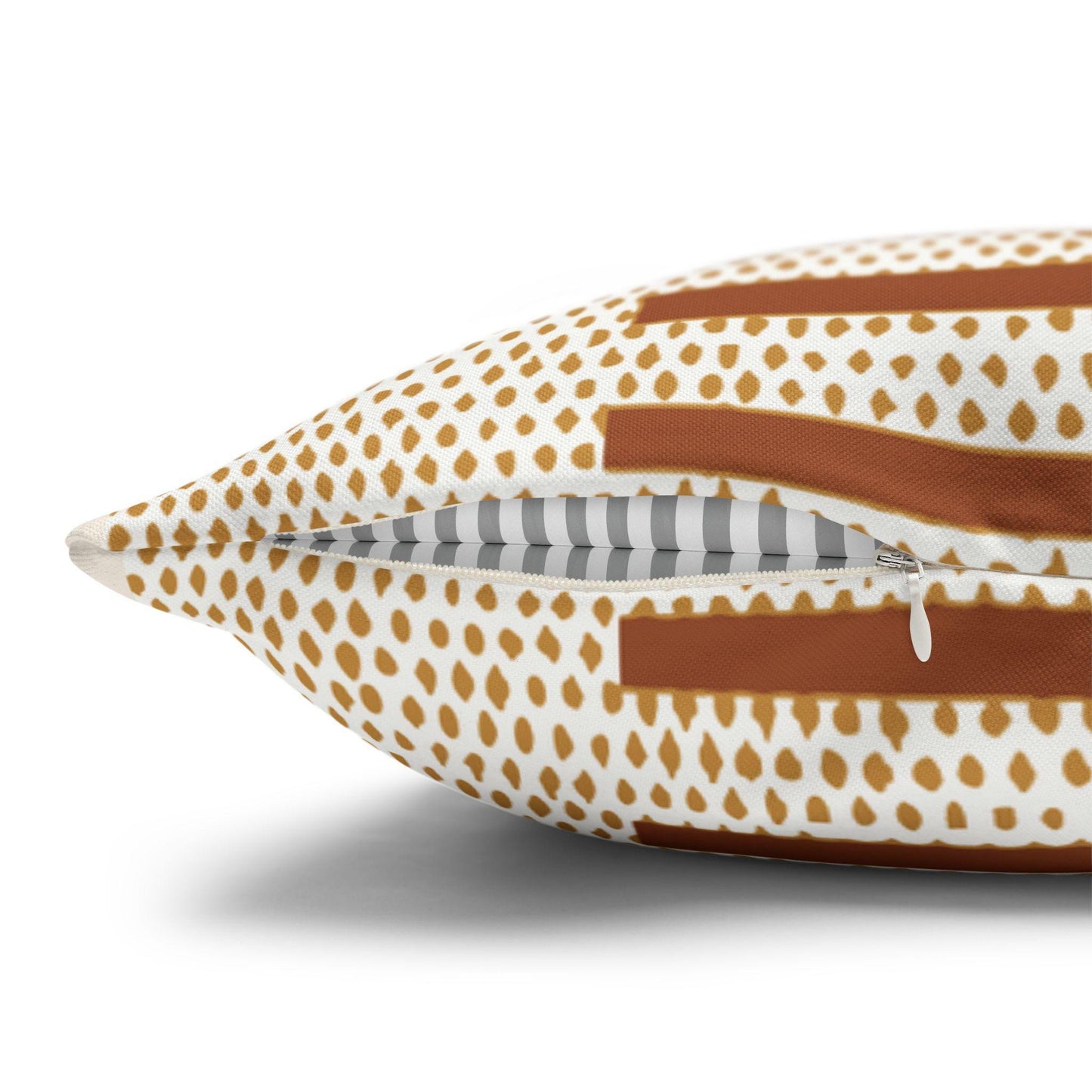 Scandinavian Inspired pillow cover with geometric pattern styled on a sofa or bed