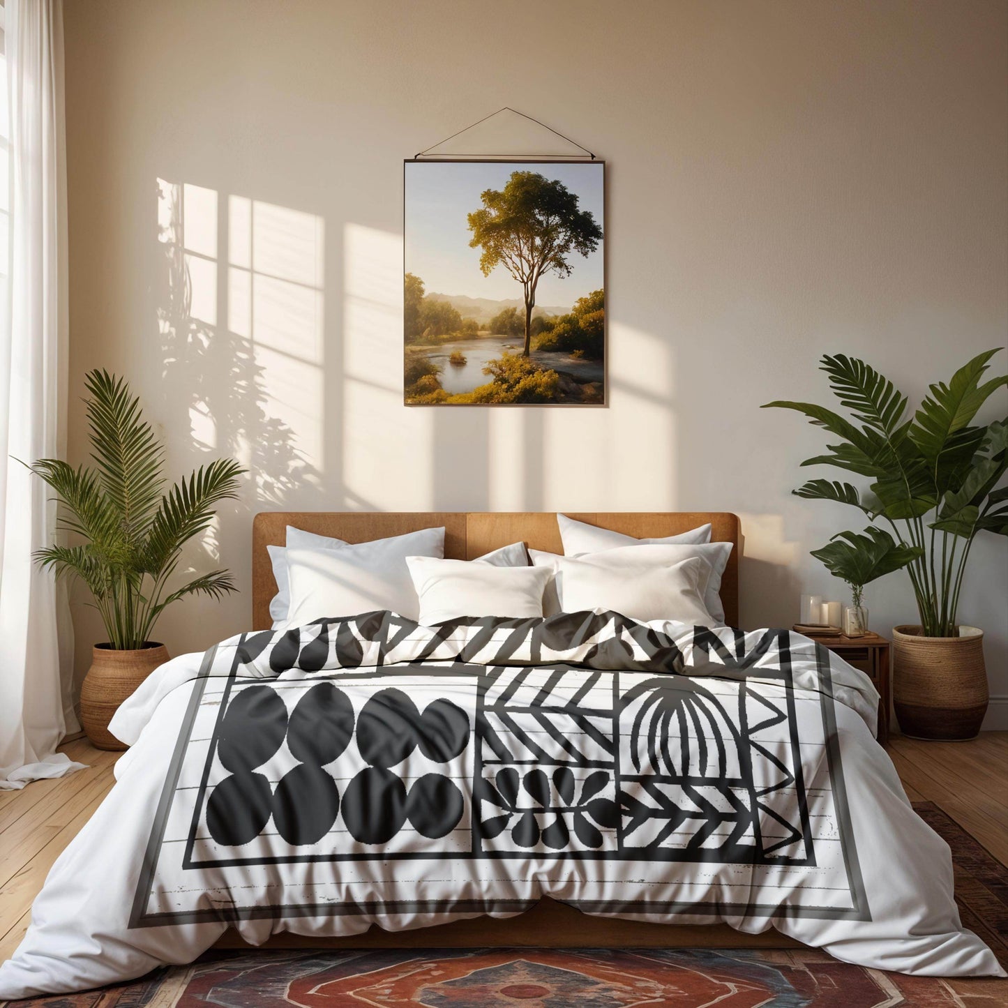 Modern Bedding Set - Geometric Duvet Cover with Zipper Closure & Stylish Pillowcases - timelessbohochic.com