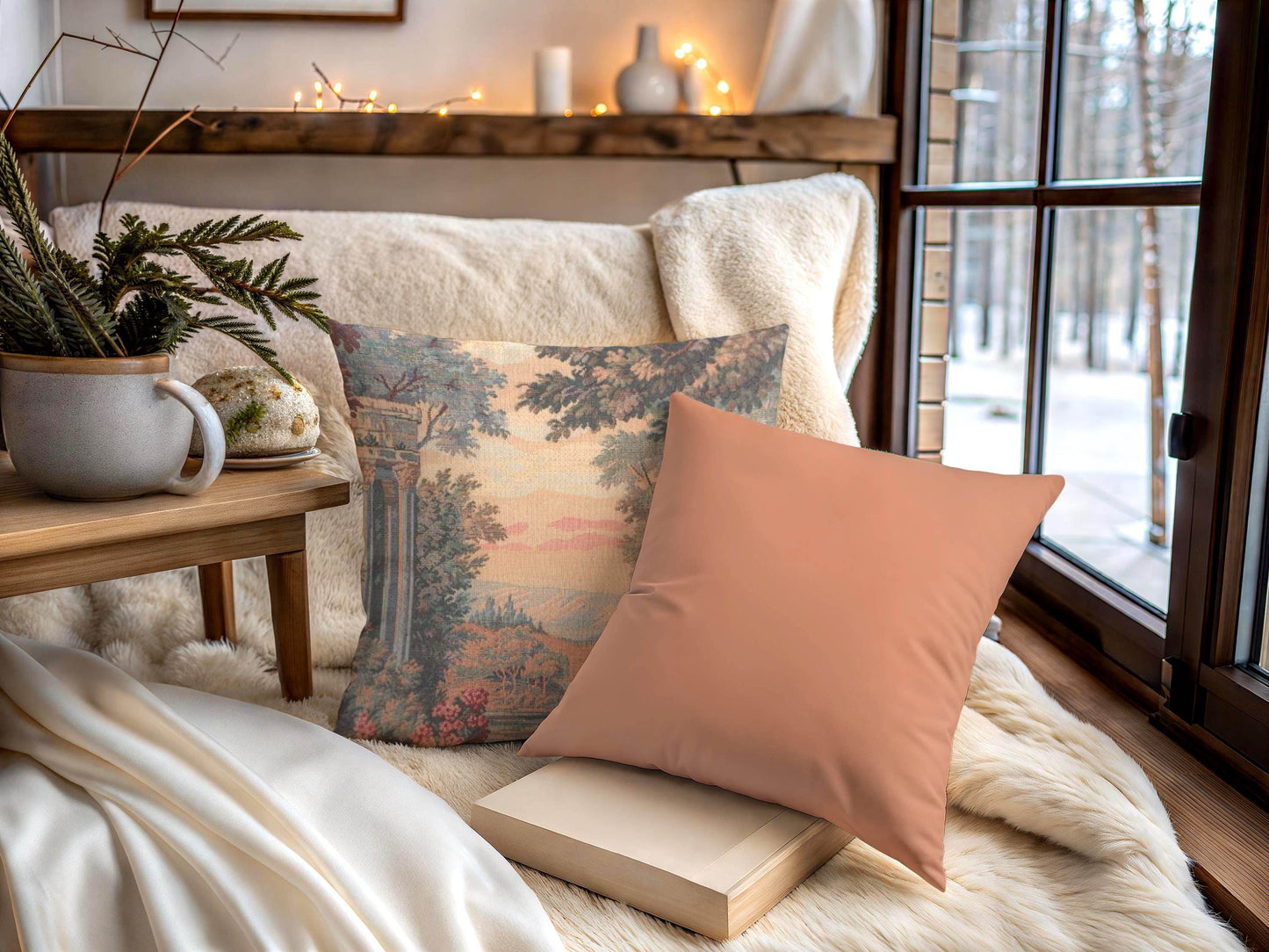 French Tapestry Pillow – Aubusson Style Decorative Cushion With Soft Filling - timelessbohochic.com