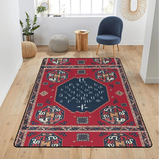 Armenian Area Rug – Handcrafted Soft Polyester Living Room Rug | Non Slip Boho Style