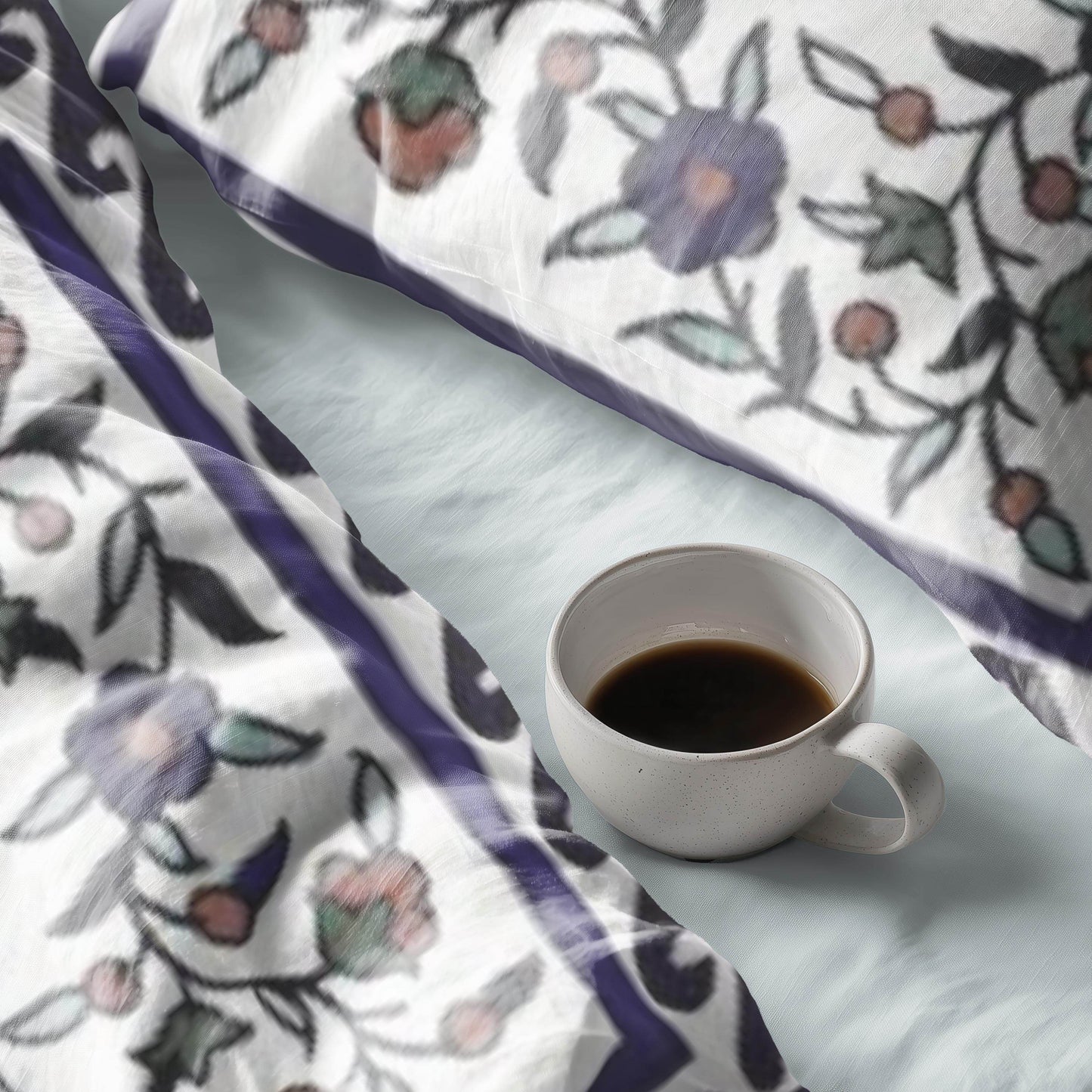 Floral Duvet Cover - Armenian Bedding Set With Haykakan Pattern & Iznik Motifs - timelessbohochic.com