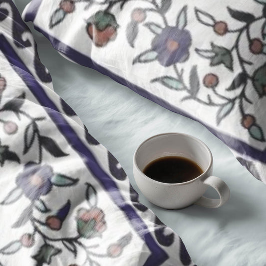 Floral Duvet Cover - Armenian Bedding Set With Haykakan Pattern & Iznik Motifs - timelessbohochic.com