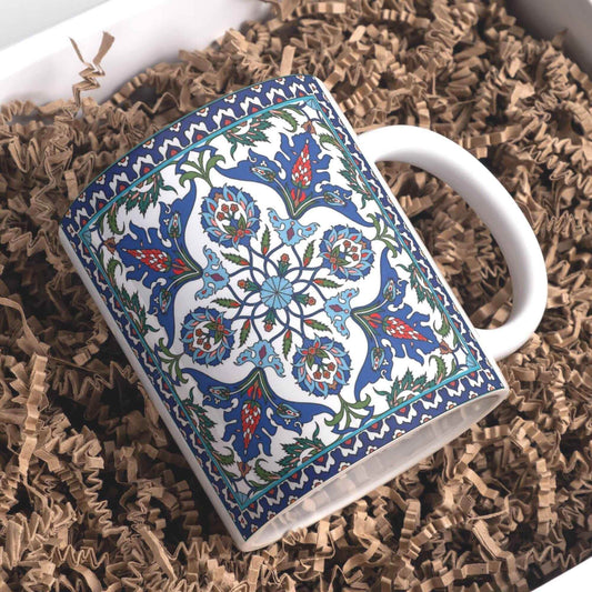 Armenian Ceramic Mug - Haykakan Pattern Black 11oz | Microwave Safe Gift - timelessbohochic.com