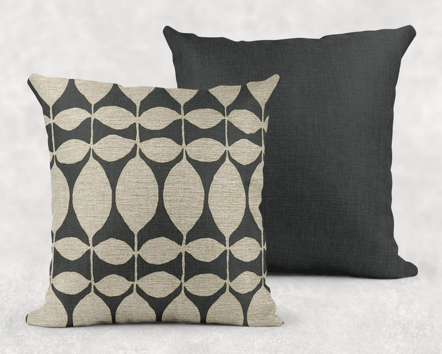 Modern Throw Pillow - Floral Pattern Cushion With Geometric Leaf Design - timelessbohochic.com