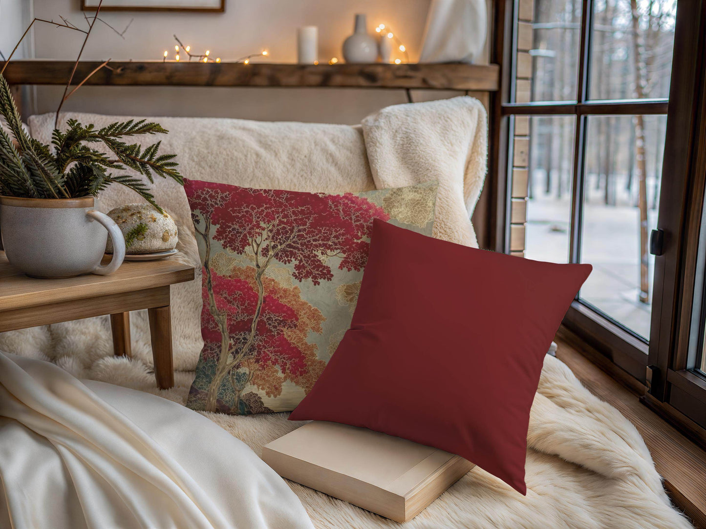 Japanese Inspired Pillow – Oriental Pattern Cushion | Woven Cotton Decorative Pillow Sham - timelessbohochic.com