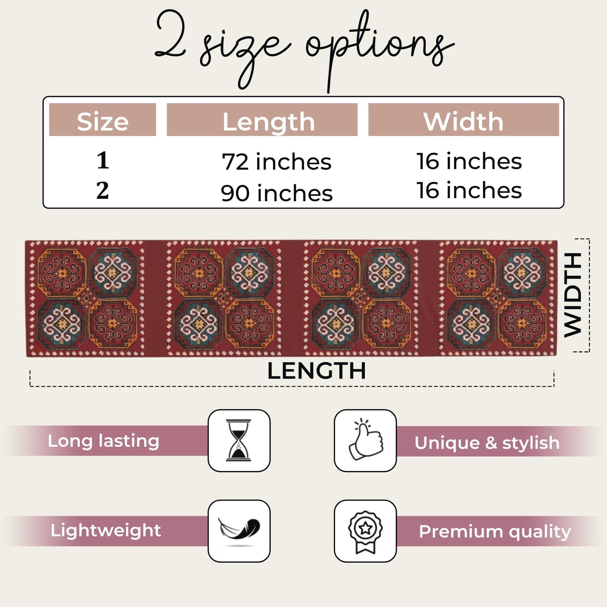 Anatolian Kilim Table Runner – Turkish Pattern Decor | Boho Home Table Accent