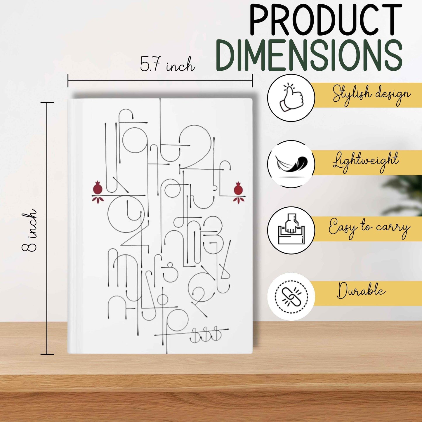 Modern Armenian Notebook - Hardcover Journal With Matte Finish & 150 Lined Pages - timelessbohochic.com