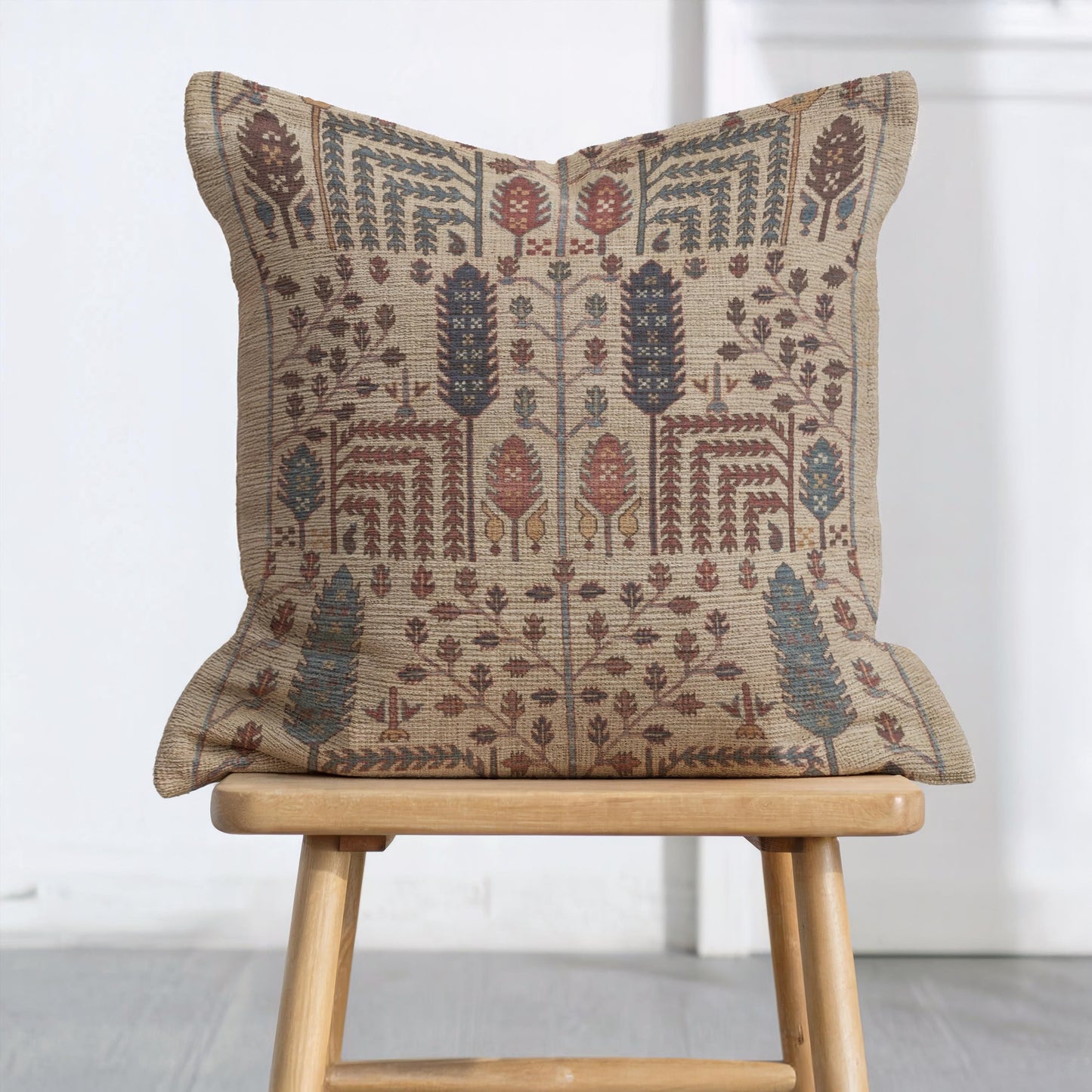 Persian Rug Pillow Blanket - Cotton Throw Blanket & Decorative Cushion Cover | Boho Living Room Decor