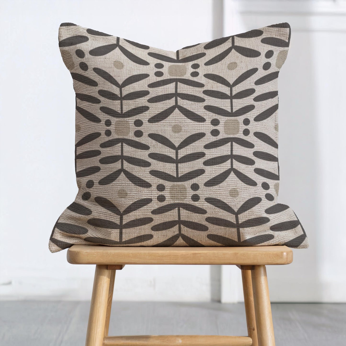 Scandinavian Inspired woven blanket with woven pattern styled for layered home decor