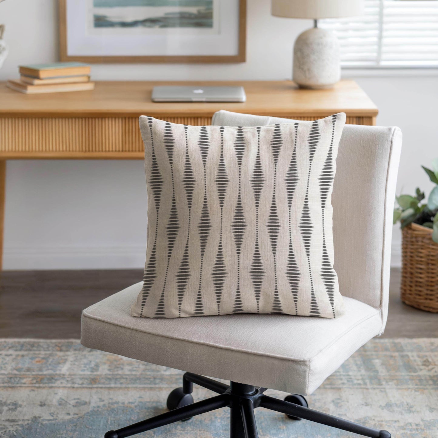 Modern Geometric Cushion - Scandinavian Throw Pillow | Black White Patterned Accent Pillow - timelessbohochic.com