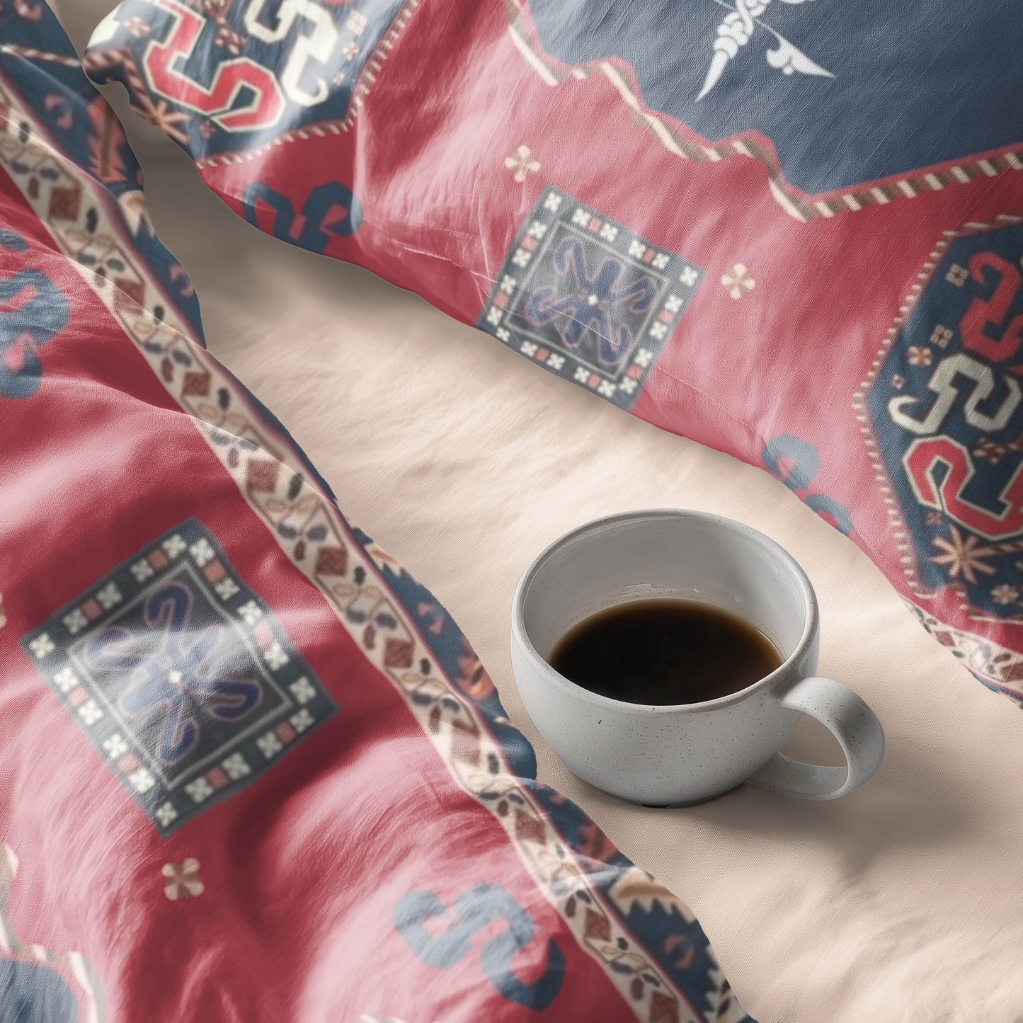 Armenian Alphabet Duvet - Personalized Traditional Bedding Set With Haykakan Ethnic Pattern - timelessbohochic.com