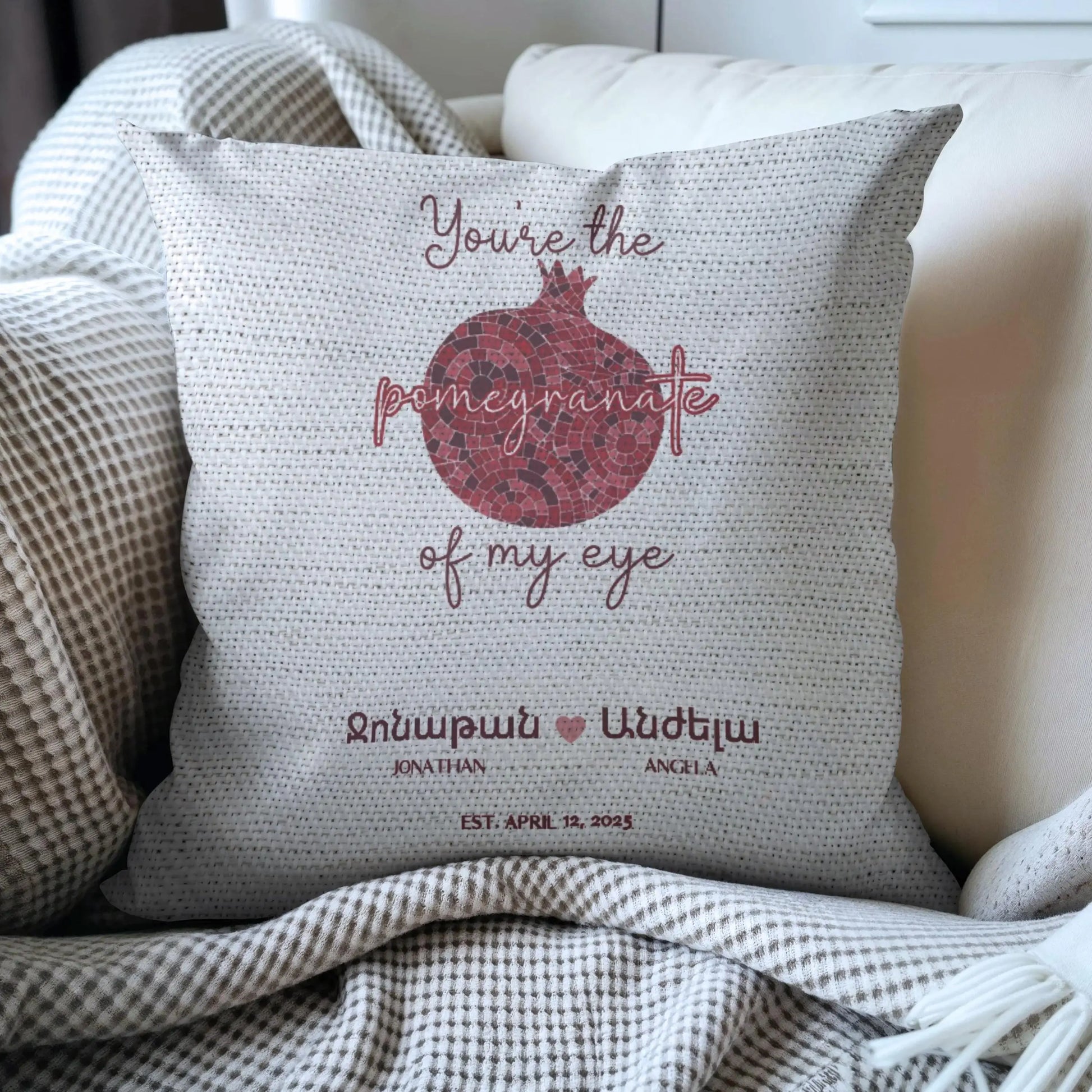 Armenian Wedding Pillow – Woven Throw Decorative Cushion | Handmade Floral Design