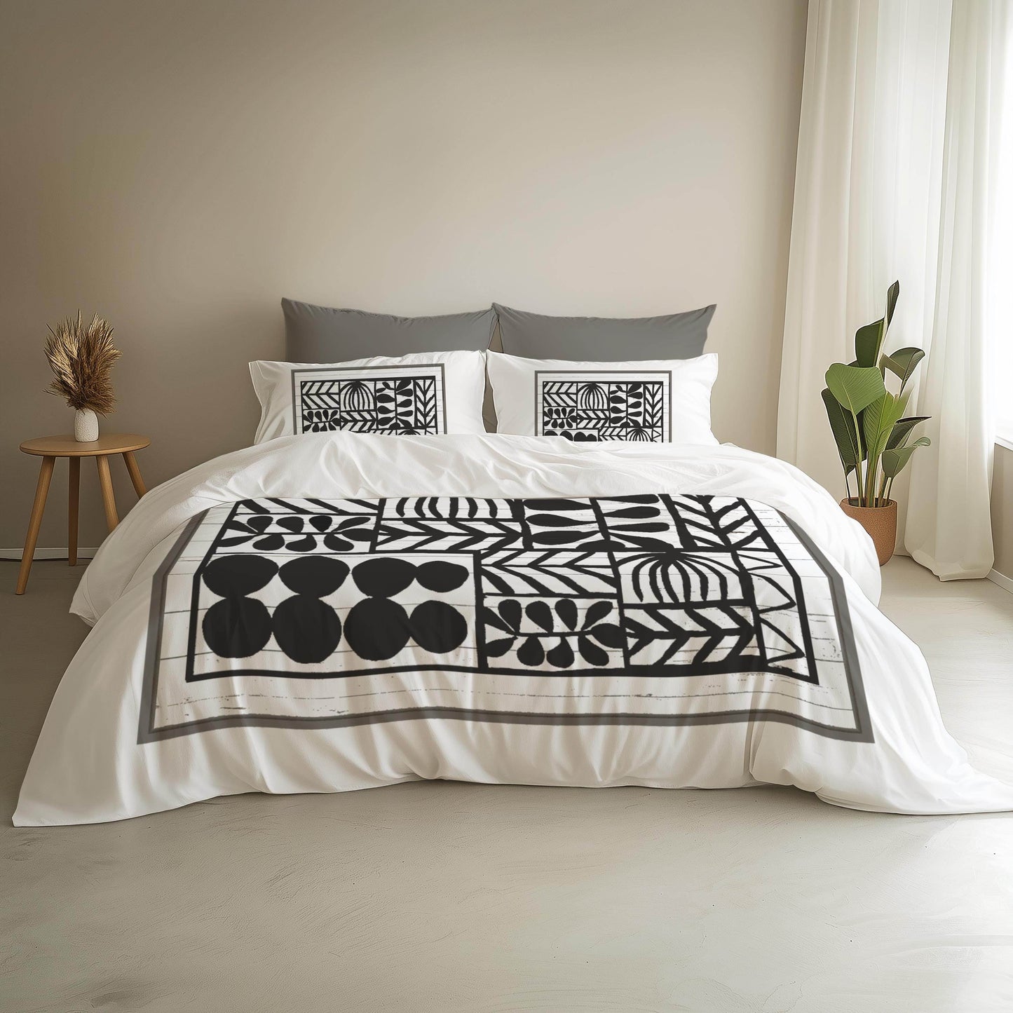 Modern Bedding Set - Geometric Duvet Cover with Zipper Closure & Stylish Pillowcases - timelessbohochic.com